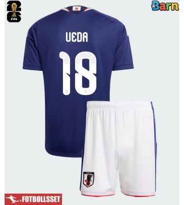 Japan Ayase Ueda #18 Hemmatröja Barn VM 2026 Kortärmad (+ Korta byxor)